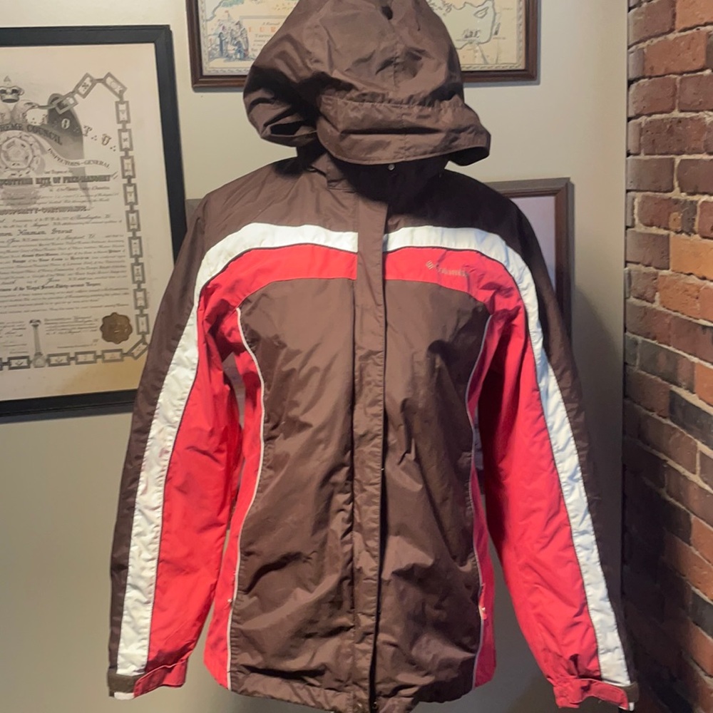 COLUMBIA Women Core Jacket w/ hood brown/pink MED